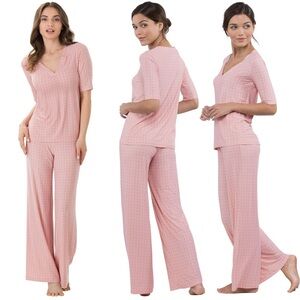 Pajamagram Naturally Nude Pajamas Pink Geo